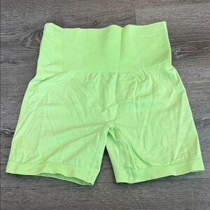 Gymshark Neon Green High-Waisted Shorts